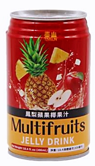 泰山【凤梨苹果椰果汁】台湾进口 QQ椰果果汁饮料 308ml