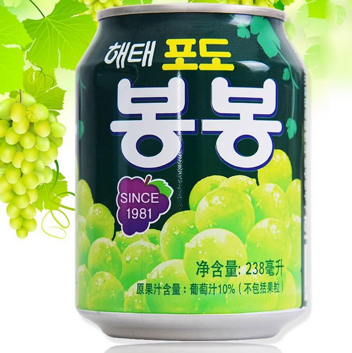 海太【葡萄汁】韩国进口 白葡萄汁带葡萄果肉 (单罐) 238ml