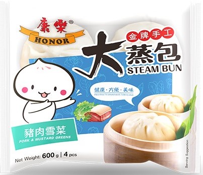 康乐肉包【猪肉雪菜】(4个装) 600g