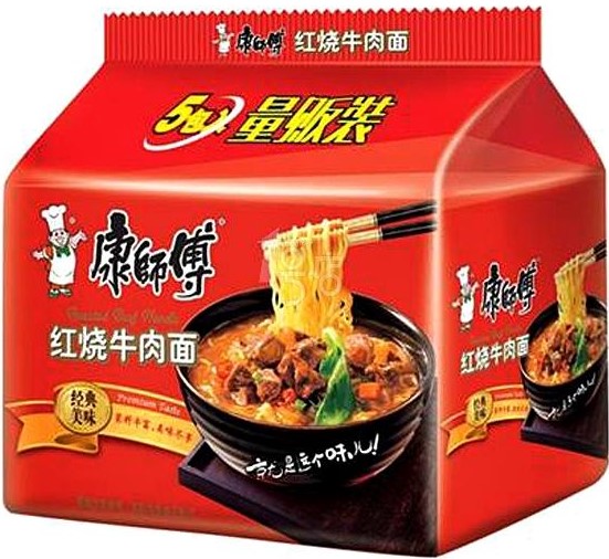 康师傅【红烧牛肉面】(5袋装) 5x95g