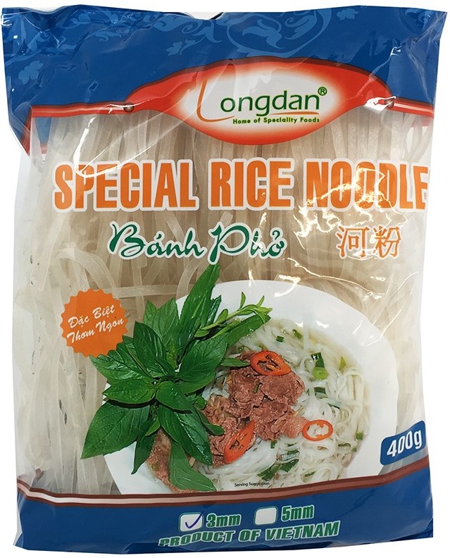 LONGDAN【干河粉 3mm宽】越南PHO汤河粉 泰式PadThai炒河粉专用 400g