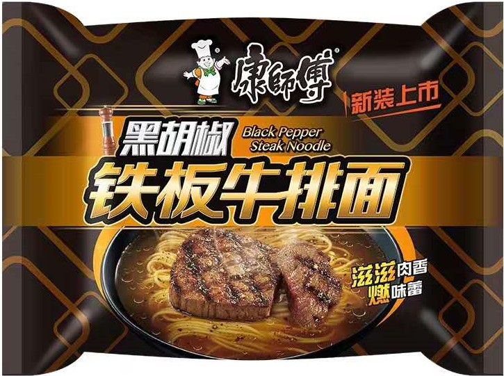 康师傅【黑胡椒 铁板牛排面】(单包) 104g