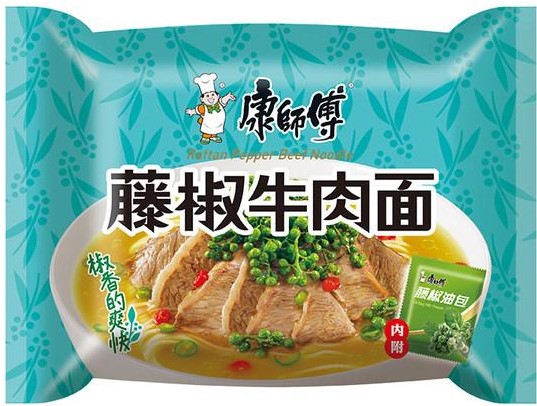 康师傅【藤椒牛肉面】(单包) 102g