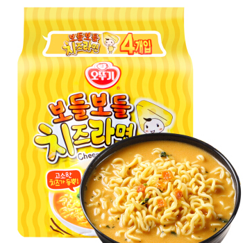 不倒翁【芝士拉面】韩国进口 奶酪起司泡面 (4袋装) 4x111g