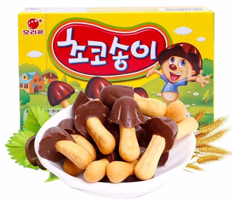 好丽友【蘑菇力】韩国进口 巧克力饼干零食 45g