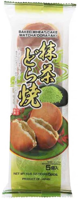 RIJI日吉【铜锣烧 红豆抹茶】日本进口 抹茶红豆夹心糕点 (5个入) 300g