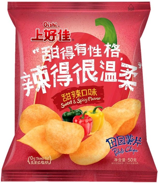 上好佳 田园薯片【甜辣口味】无反式脂肪 50g