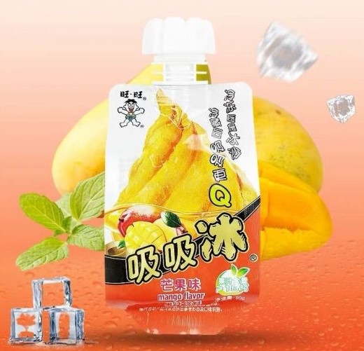 旺旺【吸吸冰 - 芒果味】冷冻后是芒果冰沙/冰淇淋碎碎冰 80g