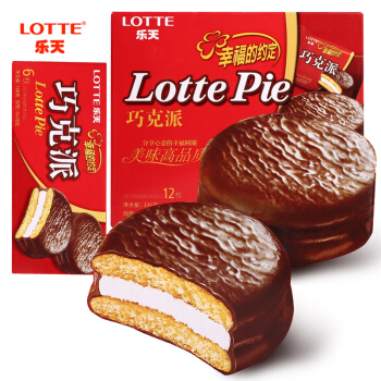 乐天【巧克力派】大盒12只装 336g
