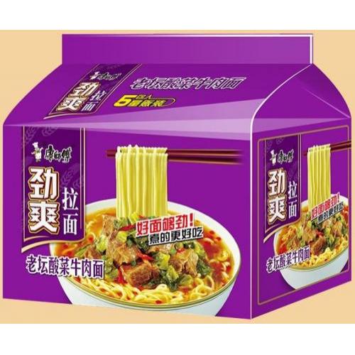康师傅 劲爽【酸菜牛肉面】(5袋装) 5x104g