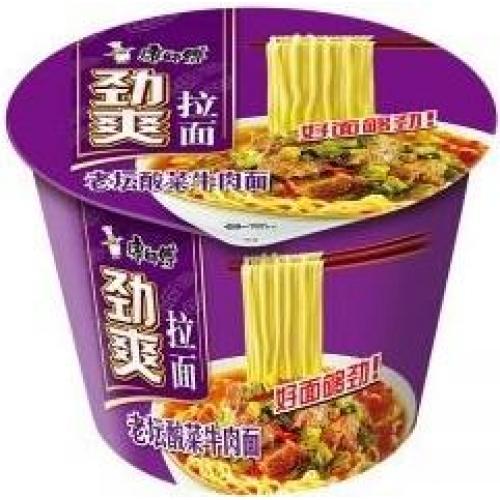 康师傅 劲爽【酸菜牛肉面】(桶) 109g