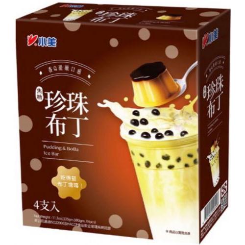 小美【QQ焦糖珍珠布丁雪糕】台湾进口 冰淇淋/冰棒 (4枚入) 320g