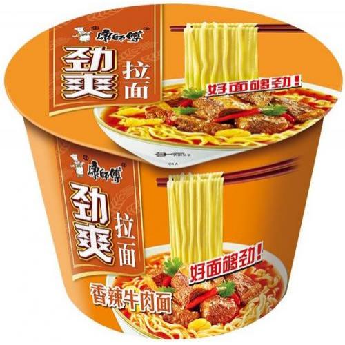 康师傅 劲爽【香辣牛肉面】(桶) 98g