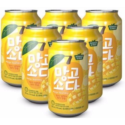 Samjin Tea SAMJIN【芒果汁汽水】韩国进口 碳酸饮(6罐装) 6x350ml_酒水饮料_CV MART 懒懒之家