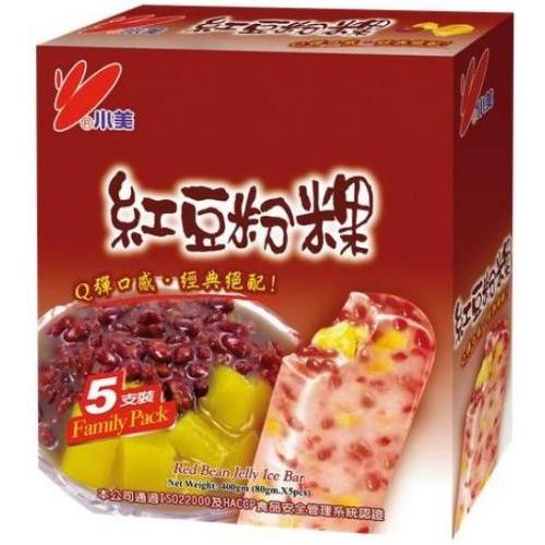 小美【红豆粉果雪糕】台湾进口 冰淇淋/冰棒 (5枚入) 425g