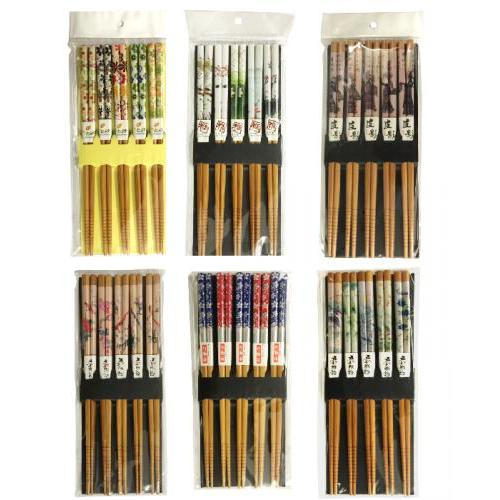 彩绘木筷子 (5对装) 随机发货