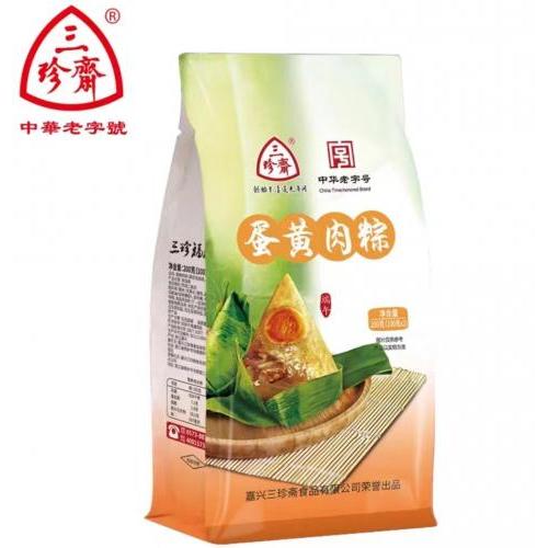 三珍斋 嘉兴粽子【蛋黄鲜肉粽】猪肉咸鸭蛋黄馅 (2只装) 200g