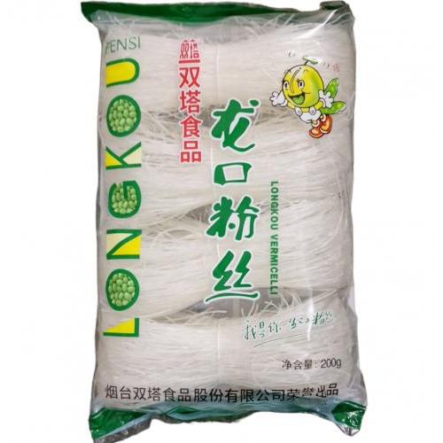 双塔 【龙口粉丝】火锅麻辣烫鸭血扇贝花甲粉专用 (4扎装) 200g