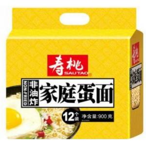 寿桃【家庭蛋面】非油炸 健康面 汤面炒面拌面火锅面条 (内含12个面饼) 900g