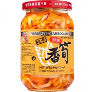 状元【辣油香笋】台湾进口 下饭菜/榨菜/酱腌菜 340g