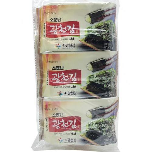 KWANGCHEON 韩式【原味包饭紫菜】即食海苔 (3袋装) 3x5g