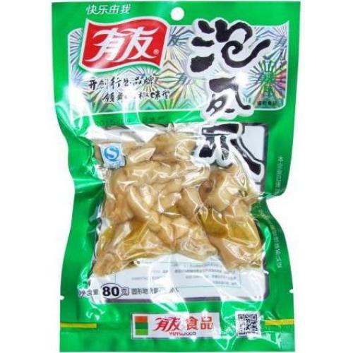 有友【泡椒凤爪】山椒味鸡爪小零食 开袋即食 80g