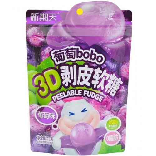 新期天【葡萄bobo】3D剥皮软糖 75g