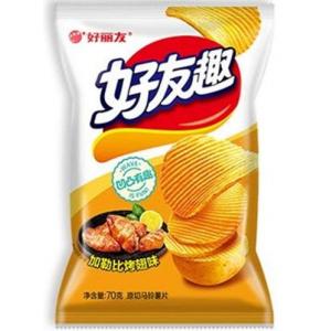 好丽友 好友趣【加勒比烤翅味】凹凸薯片 70g