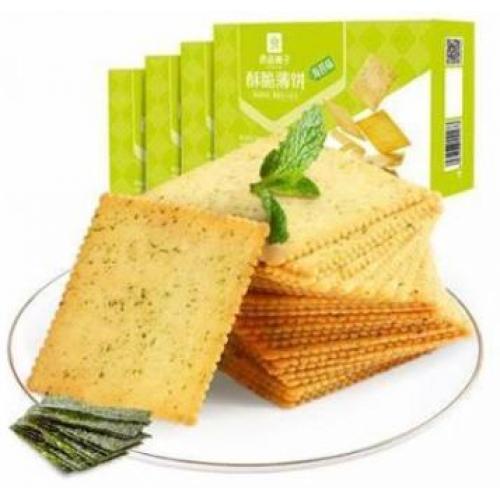 良品铺子 酥脆薄饼【海苔味】酥脆可口不油不腻 300g