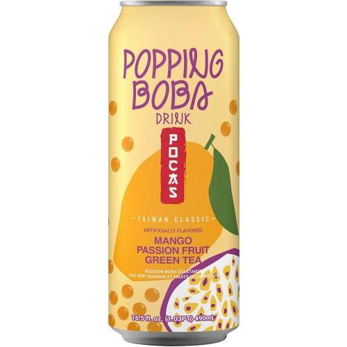 POCAS 爆珠果茶【芒果百香果味】绿茶 490ml