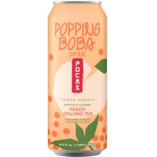 POCAS 爆珠果茶【水蜜桃味】乌龙茶 490ml