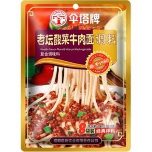 伞塔牌【老坛酸菜牛肉面调料】拌面酱佐料 (8袋装) 240g