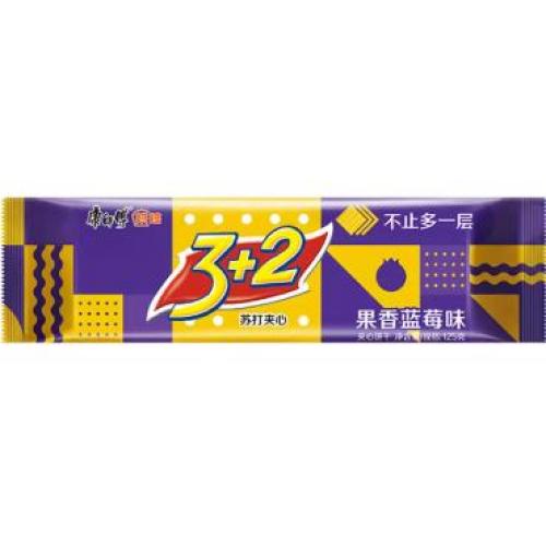 康师傅【果香蓝莓味】3+2 苏打夹心饼干 125g