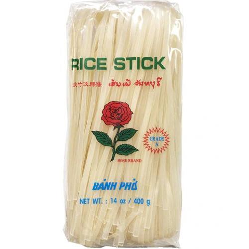 玫瑰牌【尖竹汶粿条】干河粉 (5mm宽) 越南PHO汤河粉 泰式PadThai炒河粉专用 454g