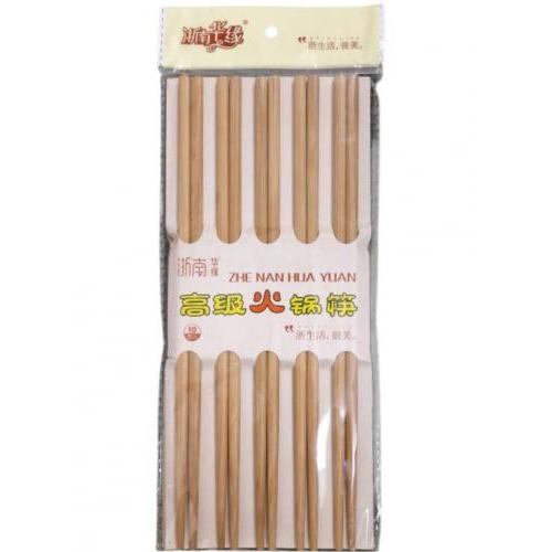 浙南华缘【高级火锅筷】耐高温/不变形/防滑火锅木筷子 27cm (10对装)