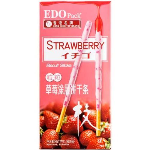 EDO 粒粒草莓涂层饼干条/饼干棒 36g