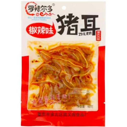 罗辣尔多【香辣卤猪耳 - 椒辣味】熟食卤味 开袋即食 60g