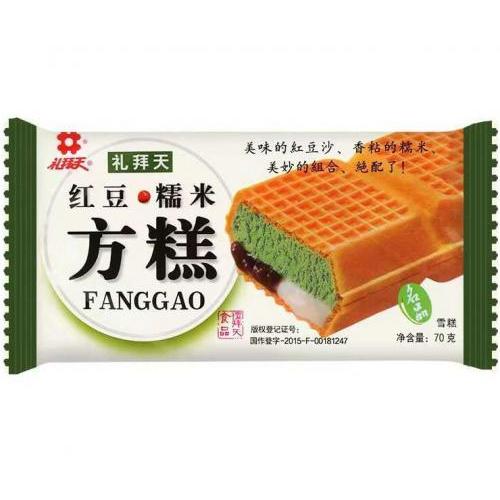 礼拜天【方糕】红豆糯米雪糕 70g