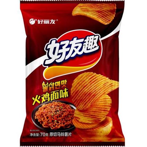 好丽友 好友趣【火鸡面味】凹凸薯片 70g