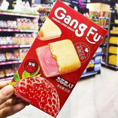 港福 方芯恋人夹心饼干【草莓风味】55g