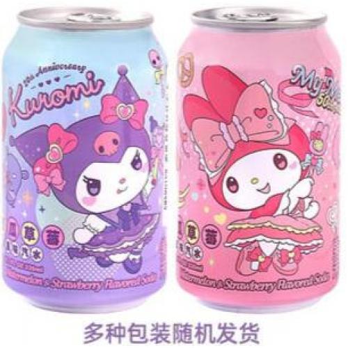 台湾三丽鸥 库洛米爆珠饮料【西瓜草莓味】330ml
