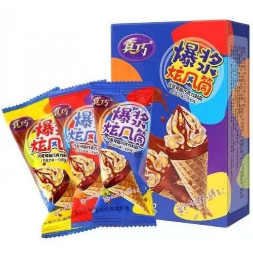 真巧【爆浆炫风筒】巧克力+牛奶味 60g