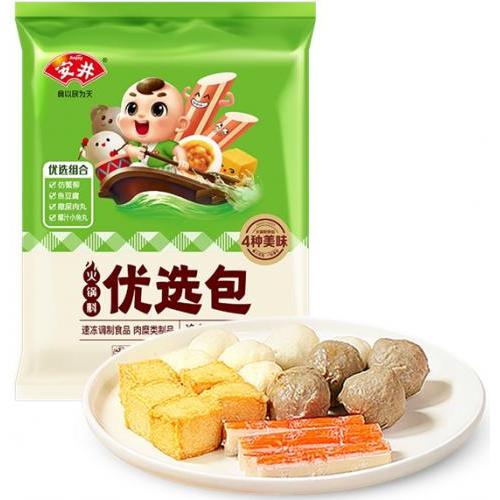 安井【优选包】蟹柳/鱼豆腐/撒尿肉丸/爆汁小鱼丸 400g