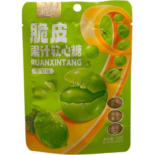 果力客 脆皮果汁软心糖【葡萄味】18g