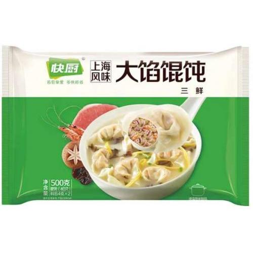 三全快厨 上海风味大馅馄饨【三鲜】内含汤料包 (40只) 500g