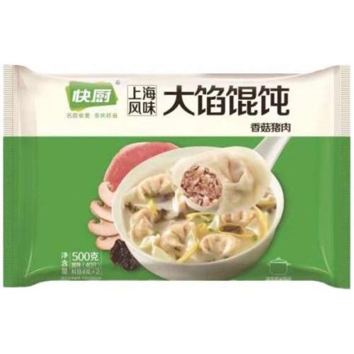 三全快厨 上海风味大馅馄饨【香菇猪肉】内含汤料包 (40只) 500g