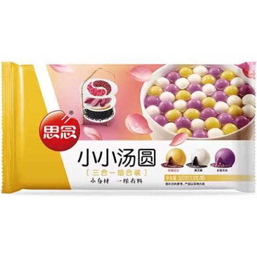 思念 小小汤圆【三合一组合装】玫瑰豆沙/黑芝麻/紫薯燕麦 300g