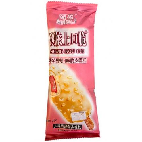 明侬【上口脆】爆浆白桃口味脆皮雪糕 80g