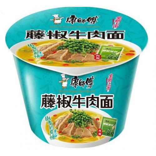 康师傅【藤椒牛肉面】(桶装) 110g