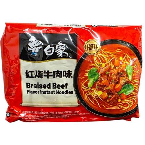 白象【红烧牛肉味面】(5袋装) 5x107g